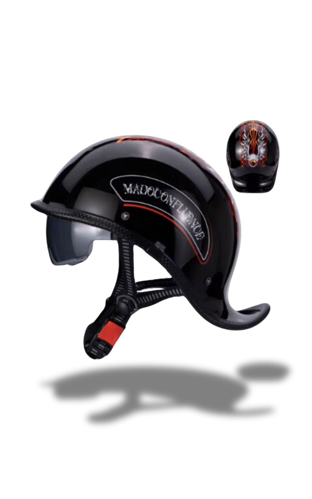 Casque HEROBIKER avec lunettes <br> #CUSTOM #VINTAGE
