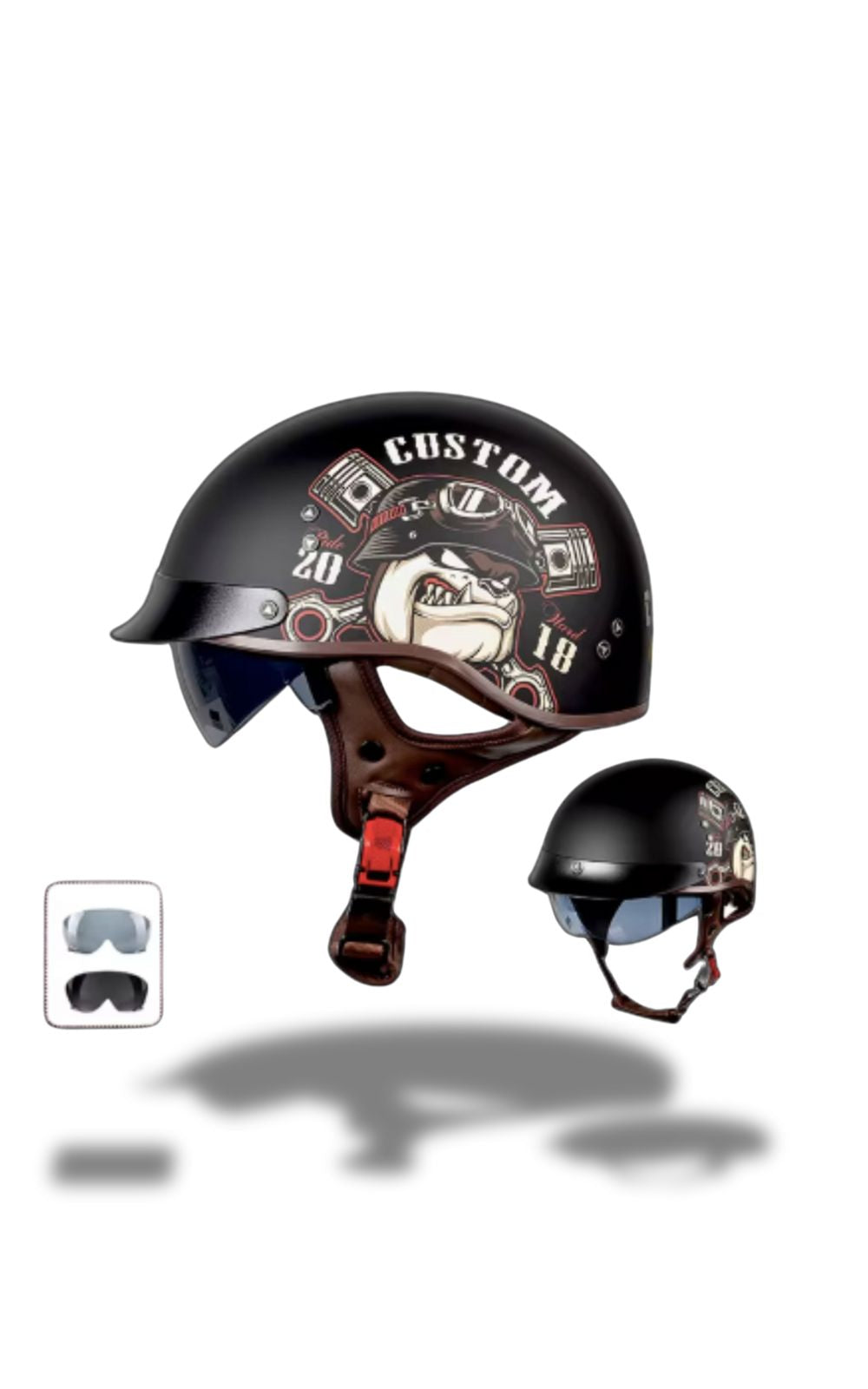 Casque FO2 vintage avec lunettes <br> #VINTAGE #CUSTOM