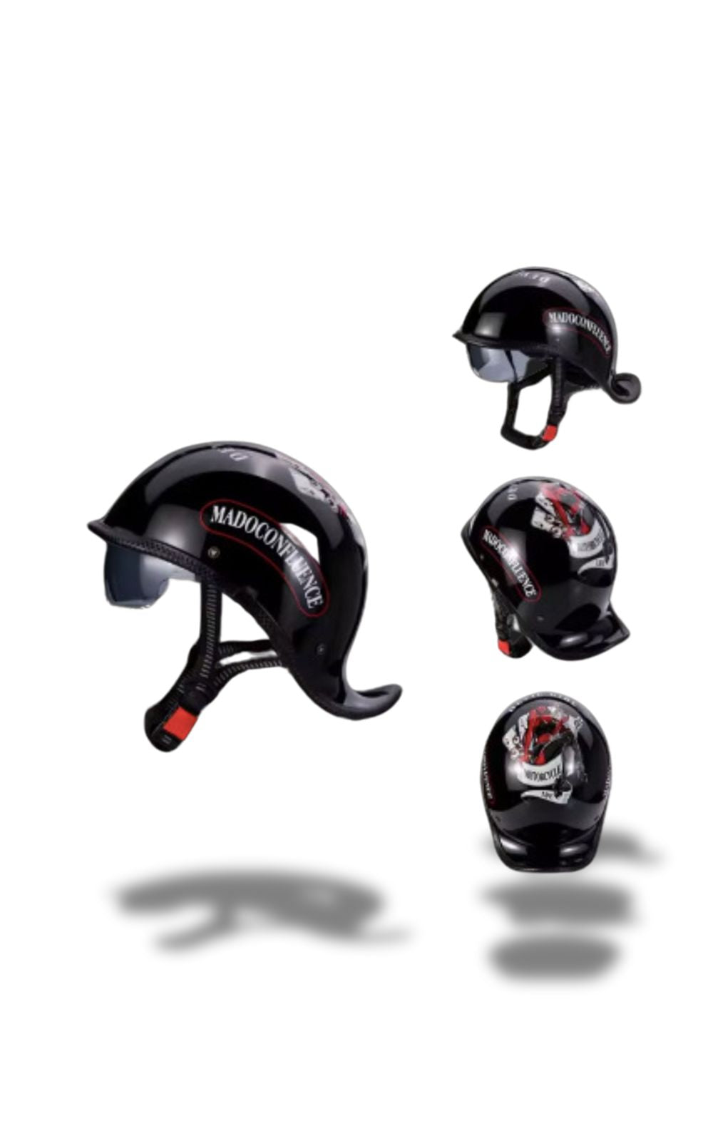 Casque HEROBIKER avec lunettes <br> #CUSTOM #VINTAGE