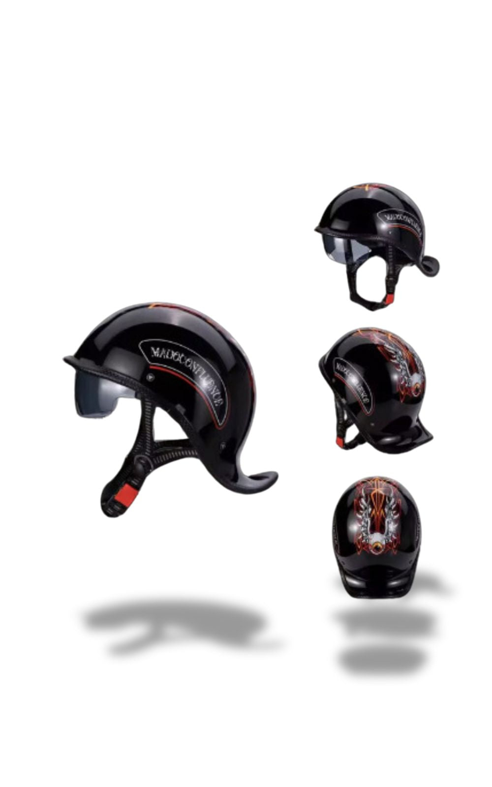 Casque HEROBIKER avec lunettes <br> #CUSTOM #VINTAGE
