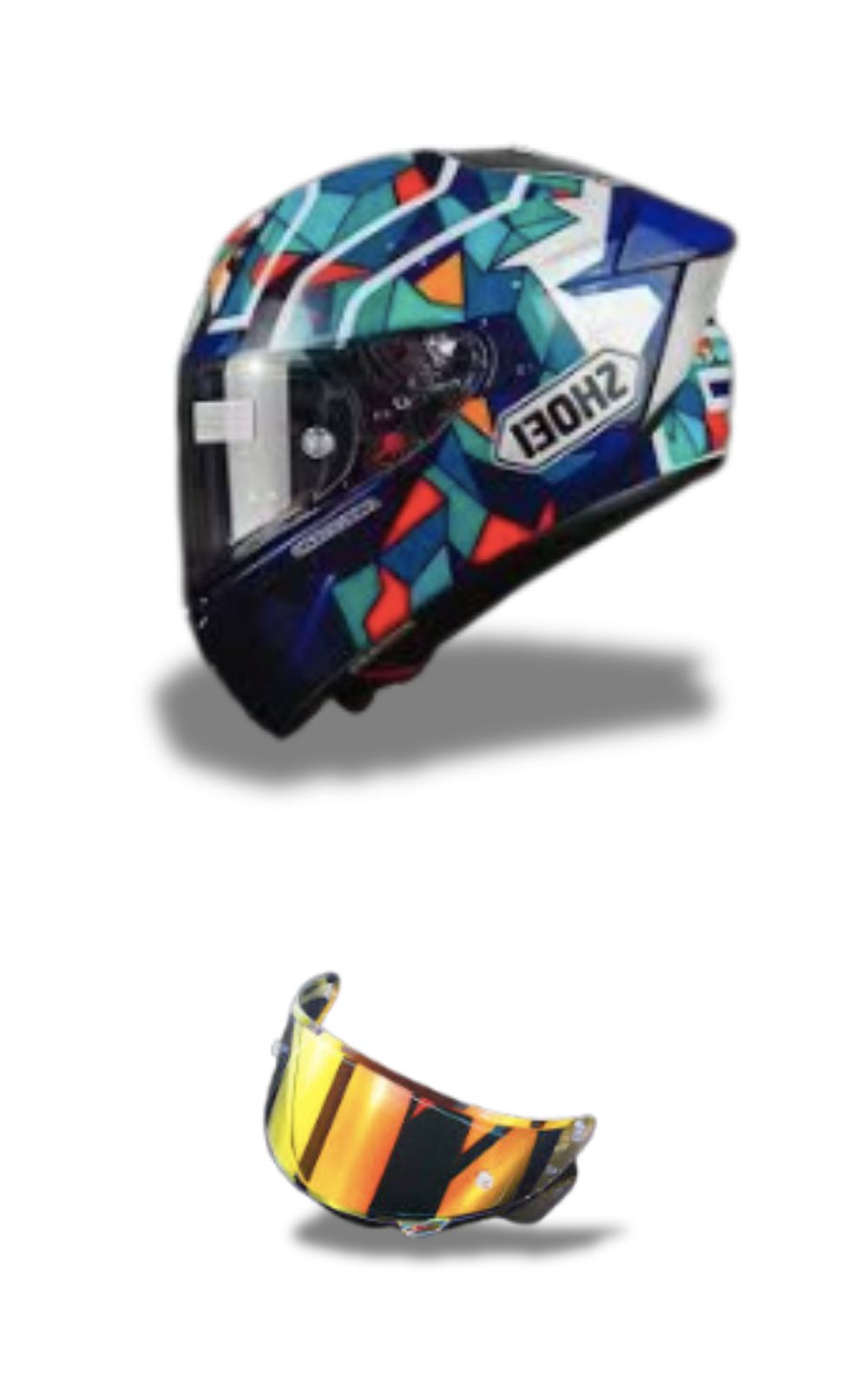 Casque moto intégral Shoei X-15 X-SPR Pro X Barcelona et une visière