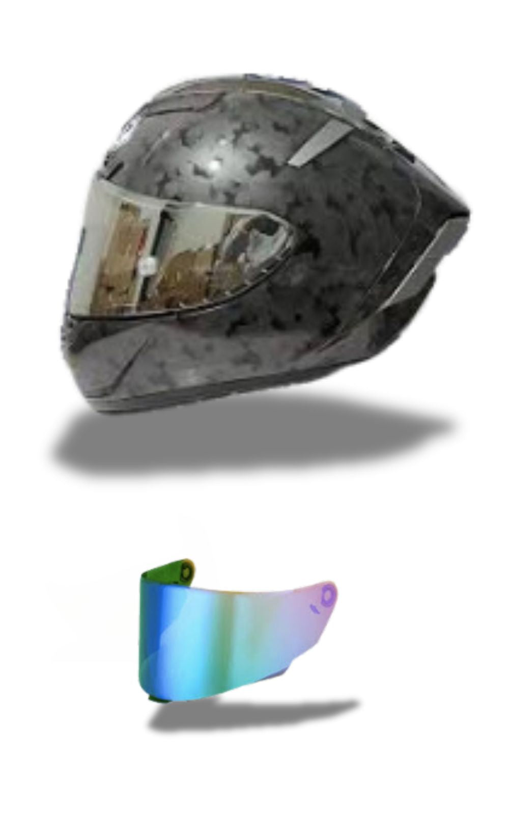 Casque moto intégral Shoei X-Spirit III et une visière