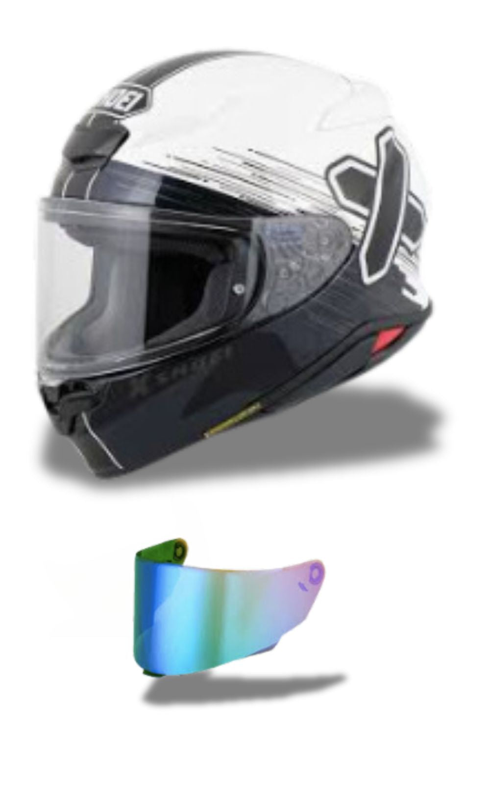 Casque moto intégral Shoei Z8 Cross X et une visière