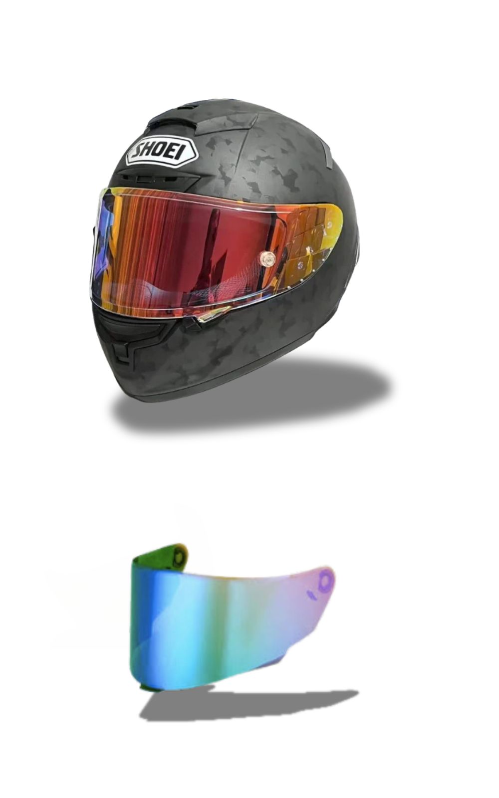 Casque de moto intégral SHOEI X-14 X-Spirit III et une visière