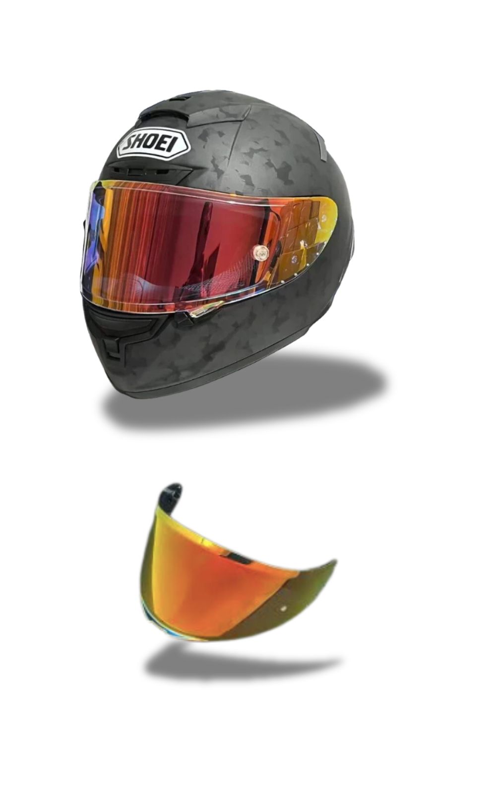 Casque de moto intégral SHOEI X-14 X-Spirit III et une visière