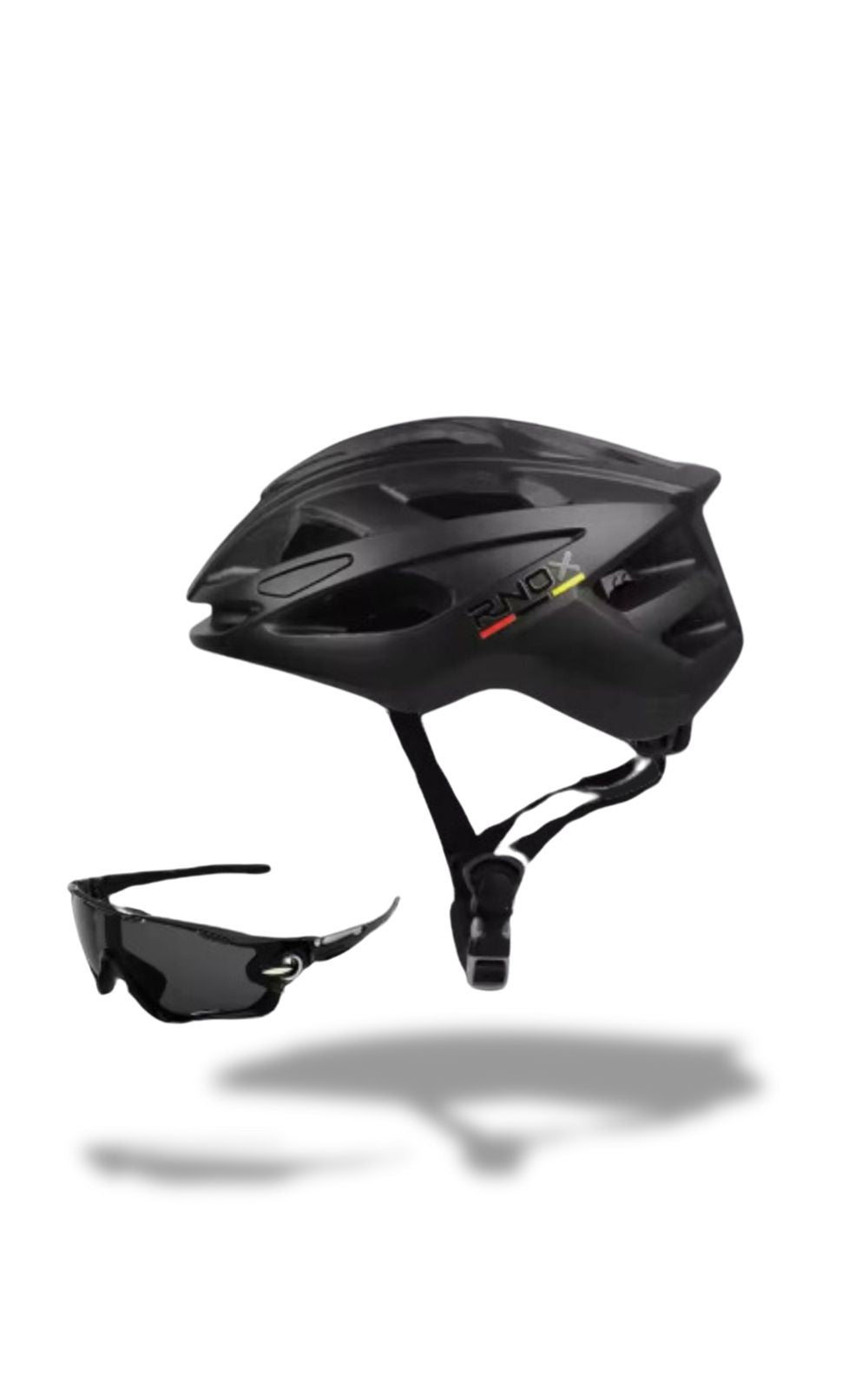 Casco de bicicleta RNOX en EPS con gafas. 