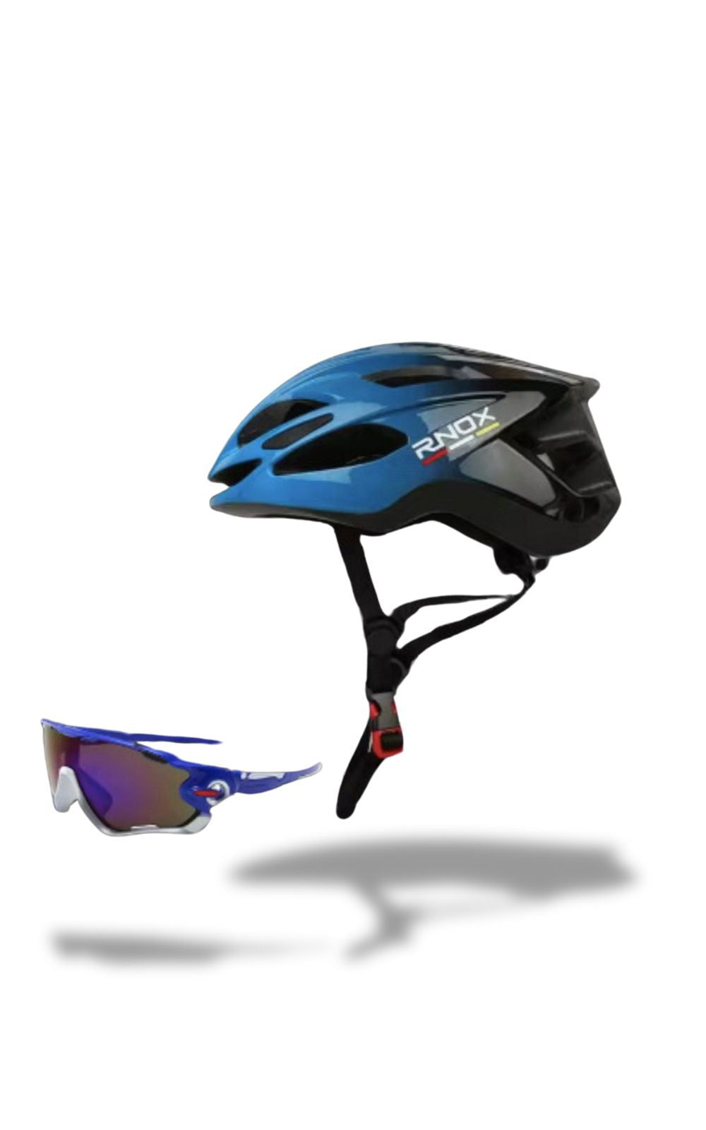 Casco de bicicleta RNOX en EPS con gafas. 