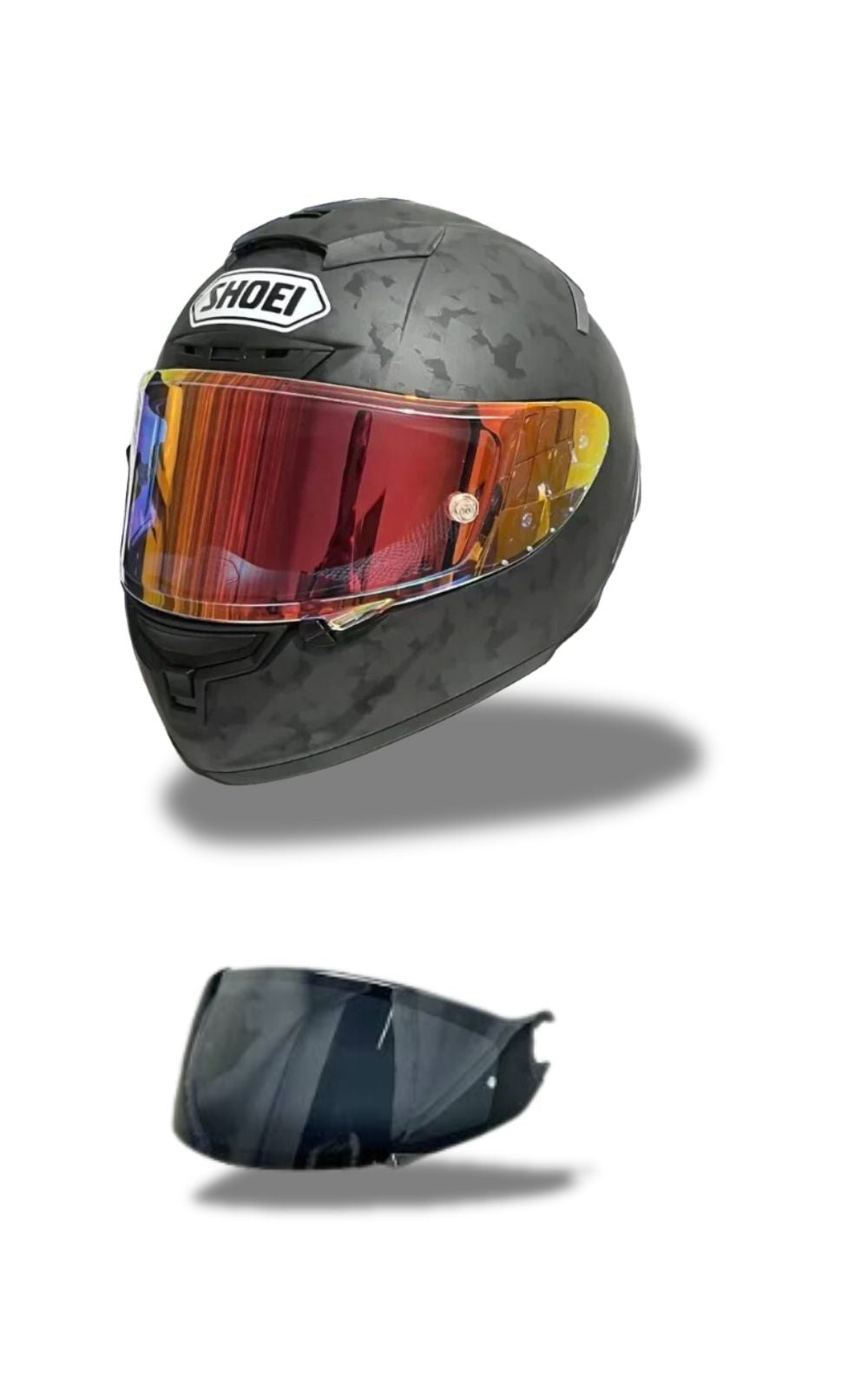 Casque de moto intégral SHOEI X-14 X-Spirit III et une visière