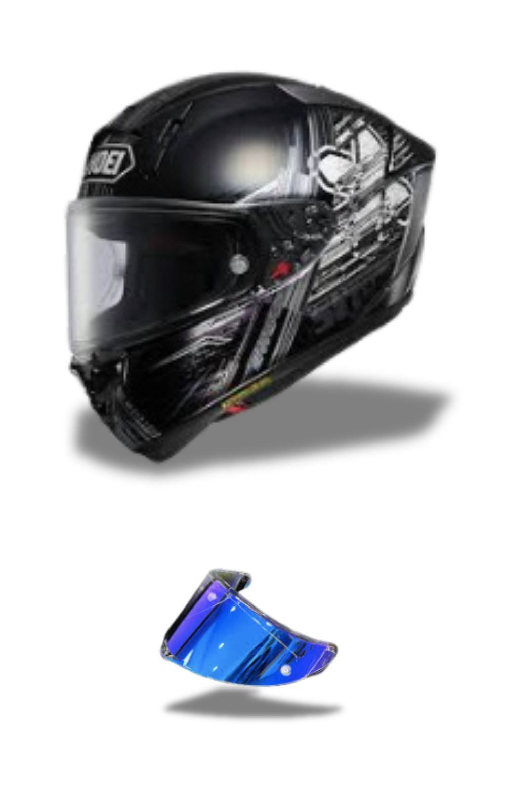 Casque moto intégral Shoei X-15 X-SPR Pro X-Cross et une visière