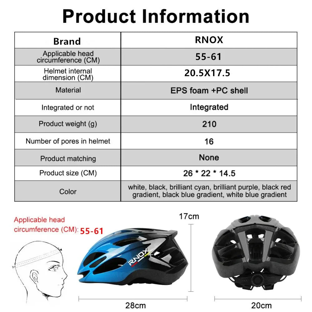 Casco de bicicleta RNOX en EPS con gafas. 